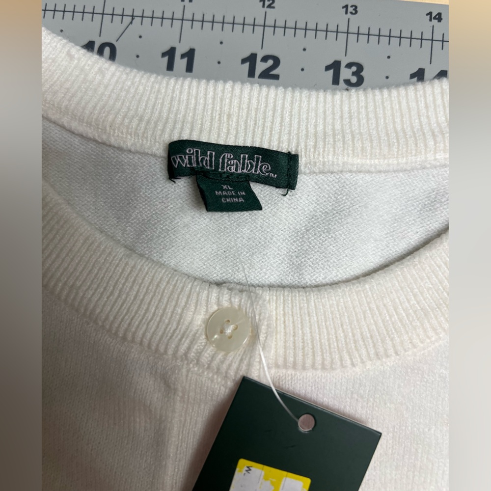 Wild Fable Off-White Button-Up Cardigan Sweater Sz xl - Picture 2 of 6